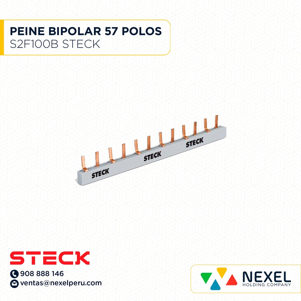 PEINE BIPOLAR T/ BARRA DISTRIB. DE 57 POLOS / S2F1000B STECK