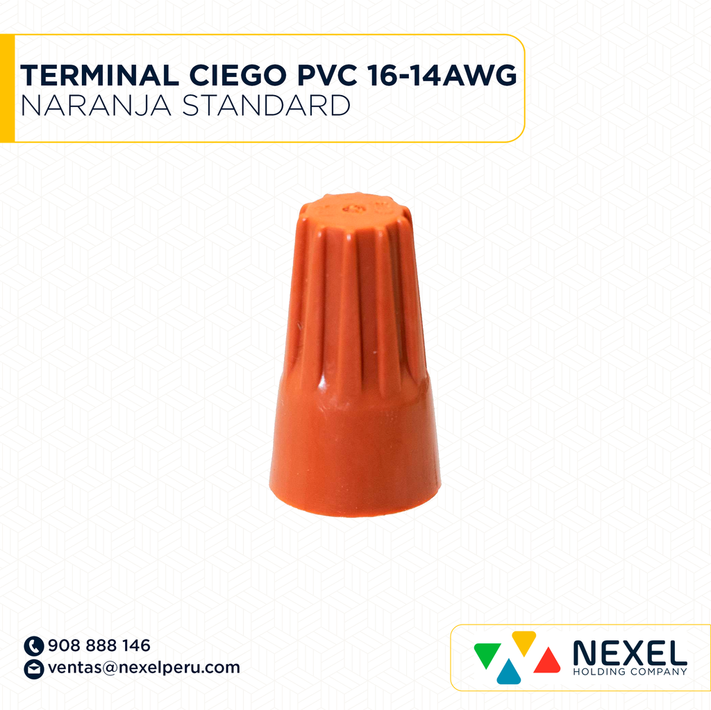 TERMINAL CIEGO PVC 16-14AWG NARANJA STANDARD
