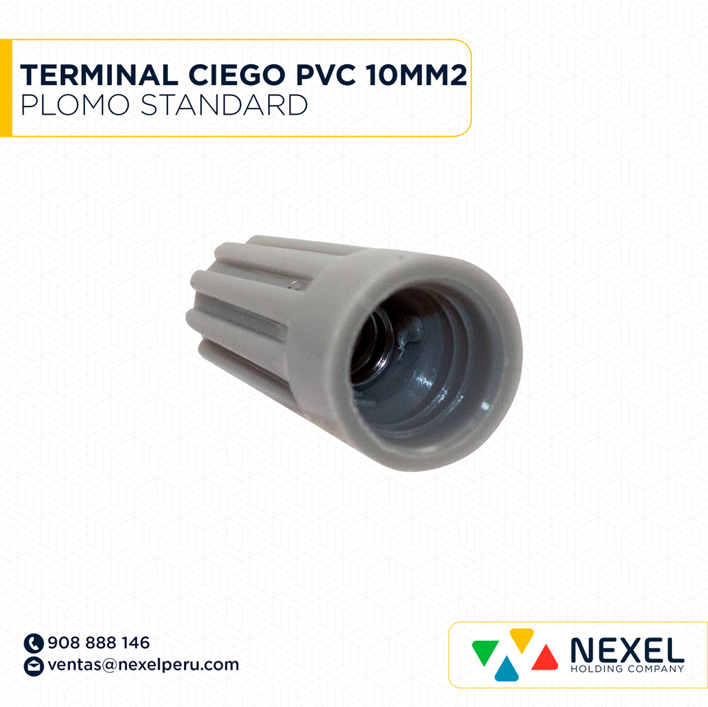 TERMINAL CIEGO PVC 10MM2 PLOMO STANDARD