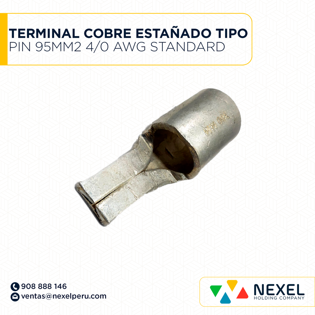 TERMINAL COBRE ESTAÑADO TIPO PIN 95MM2 4/0 AWG STANDARD