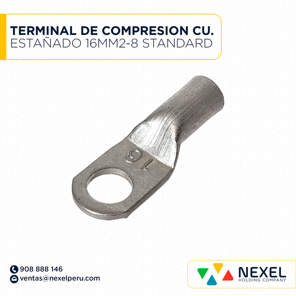 TERMINAL DE COMPRESION CU. ESTAÑADO 16MM2-8 STANDARD