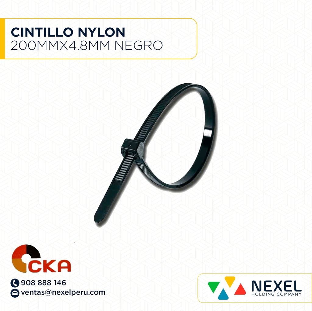 CINTILLO NYLON 200MMX4.8MM NEGRO CKA