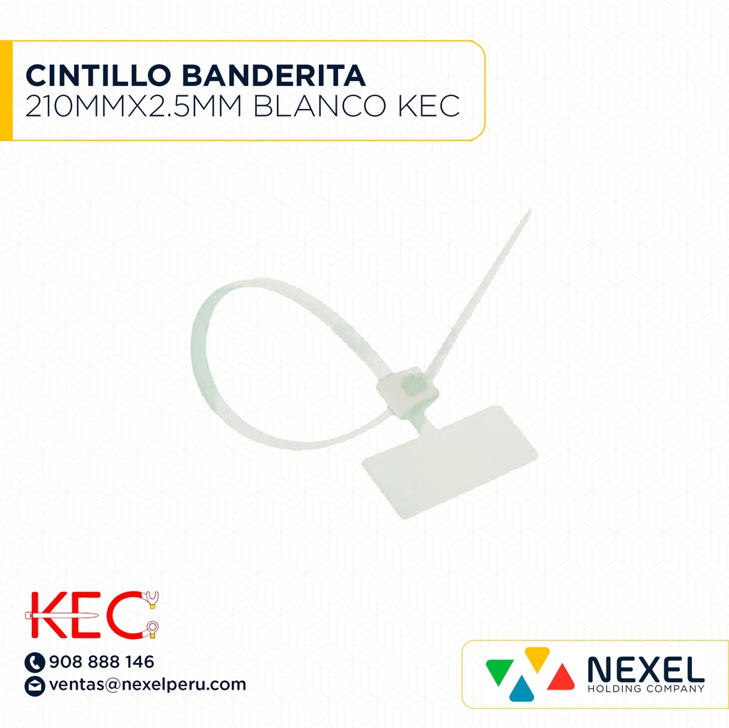 CINTILLO MARCADOR 210MMX2.5MM BLANCO KEC