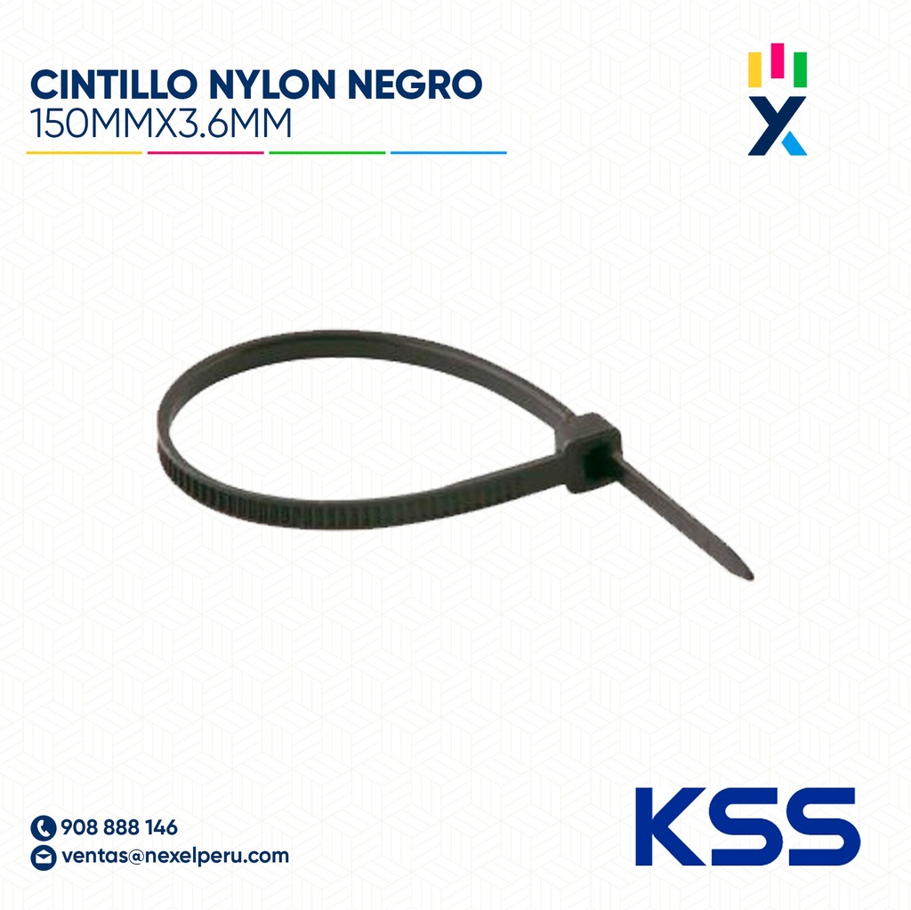 CINTILLO NYLON 150MMX3.6MM NEGRO KSS