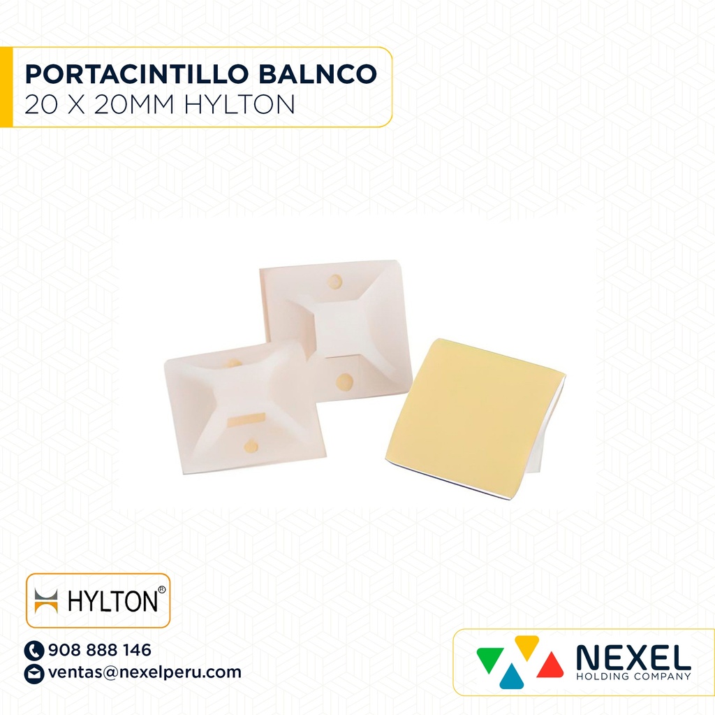 PORTACINTILLO 20X20MM BLANCO HYLTON