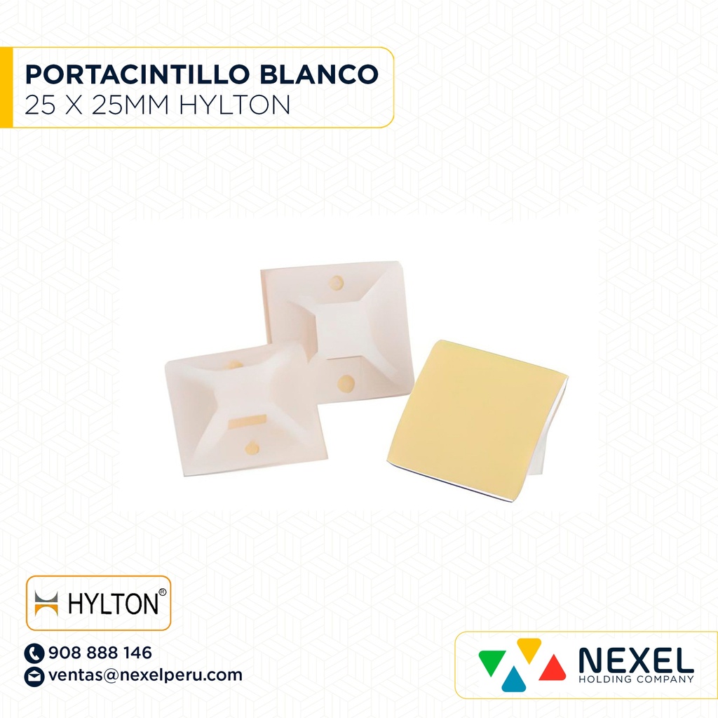 PORTACINTILLO 25X25MM BLANCO HYLTON