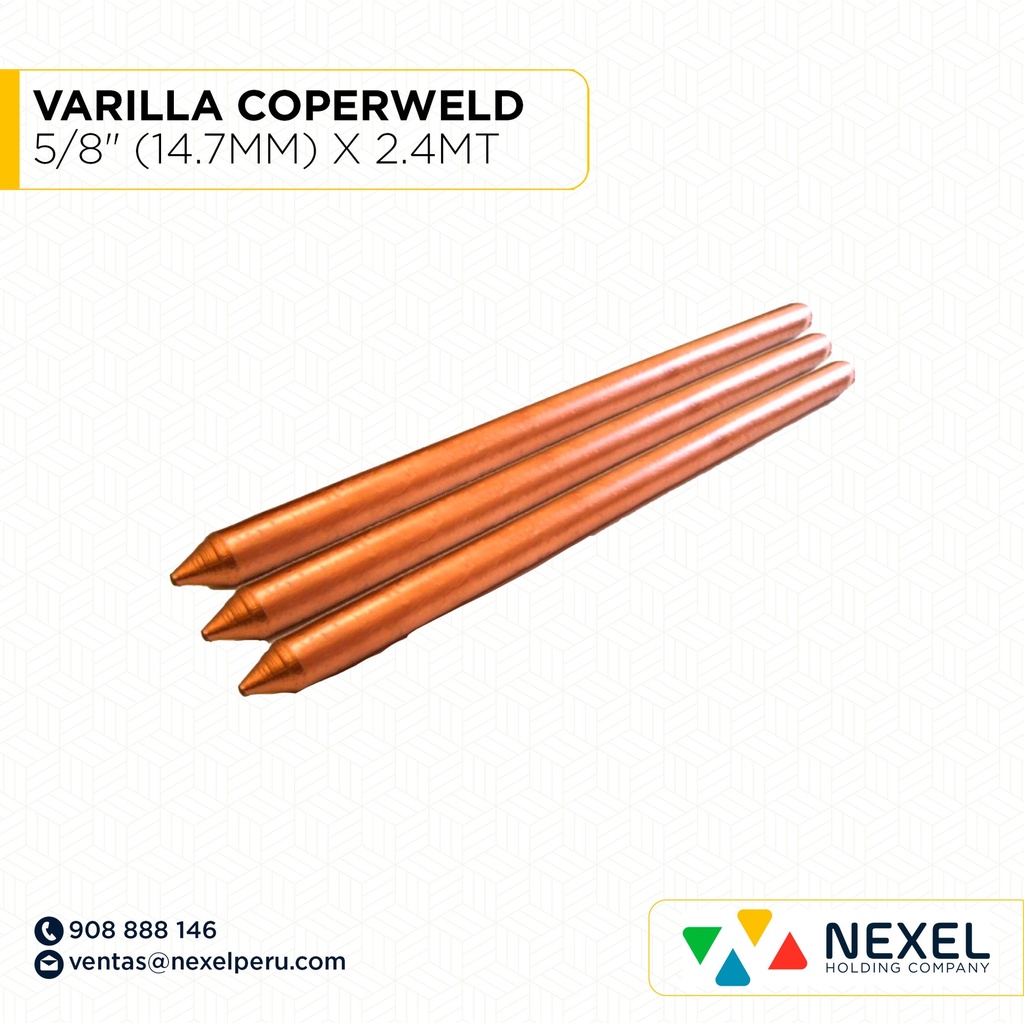 OUT- VARILLA COPERWELD 5/8" (14.7MM) X 2.4MT