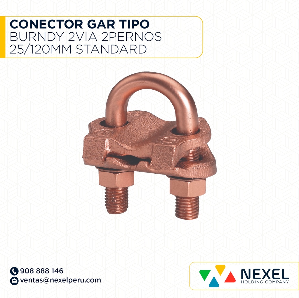 CONECTOR GAR TIPO BURNDY 2VIA 2PERNOS 25/120MM STANDARD