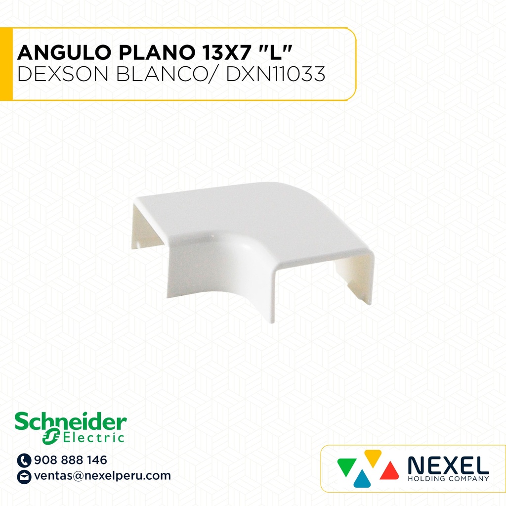 ANGULO PLANO 13X7 "L" DEXSON BLANCO/ DXN11033 SCHNEIDER