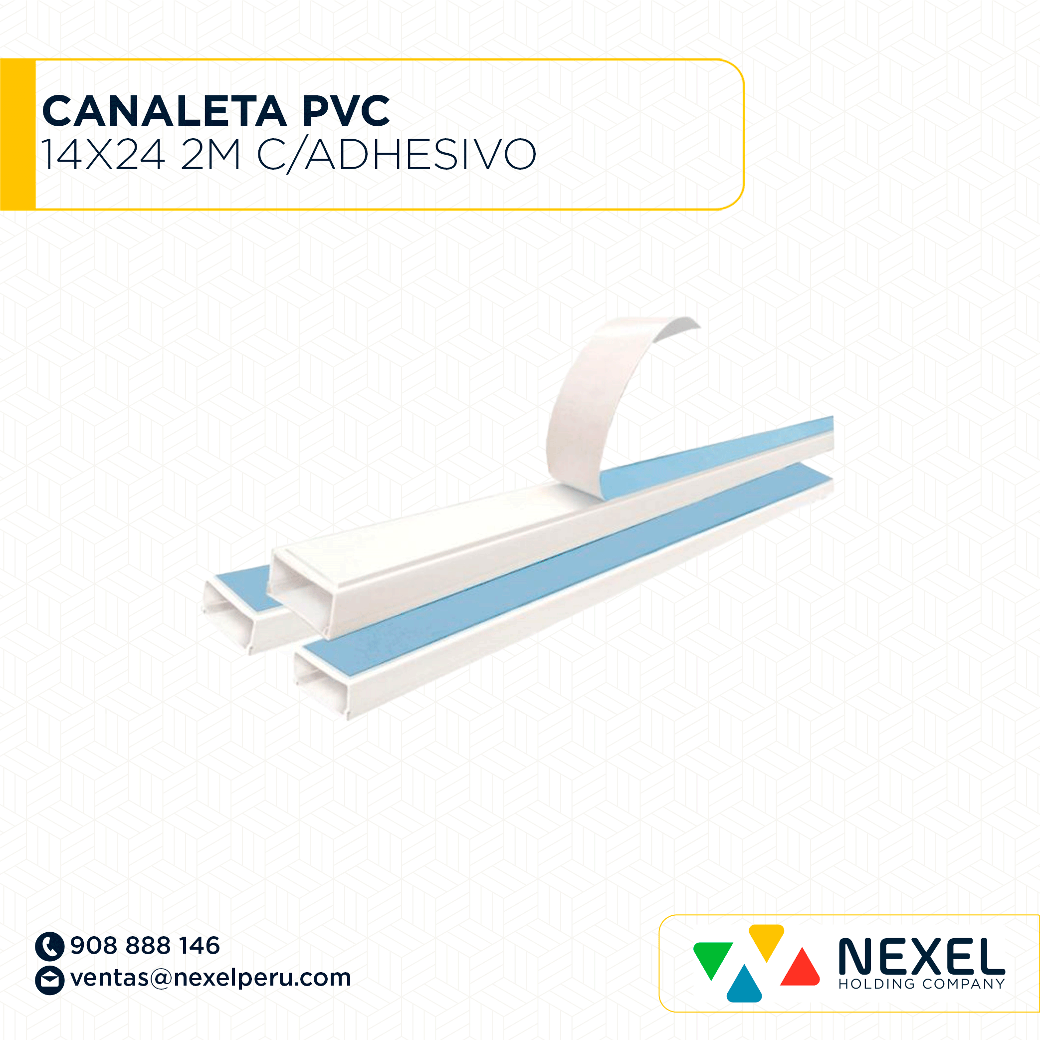 OUT- CANALETA PVC 14X24X 2M C/ADHESIVO STANDARD