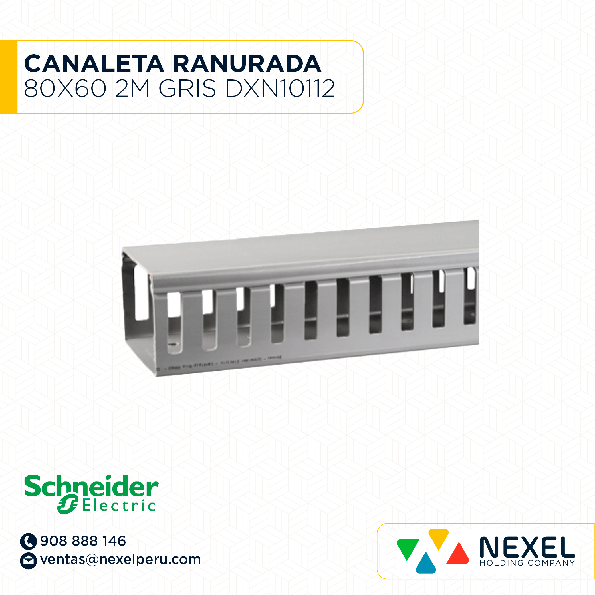 CANALETA RANURADA 80X60 2M DEXSON GRISDXN10112 SCHNEIDER