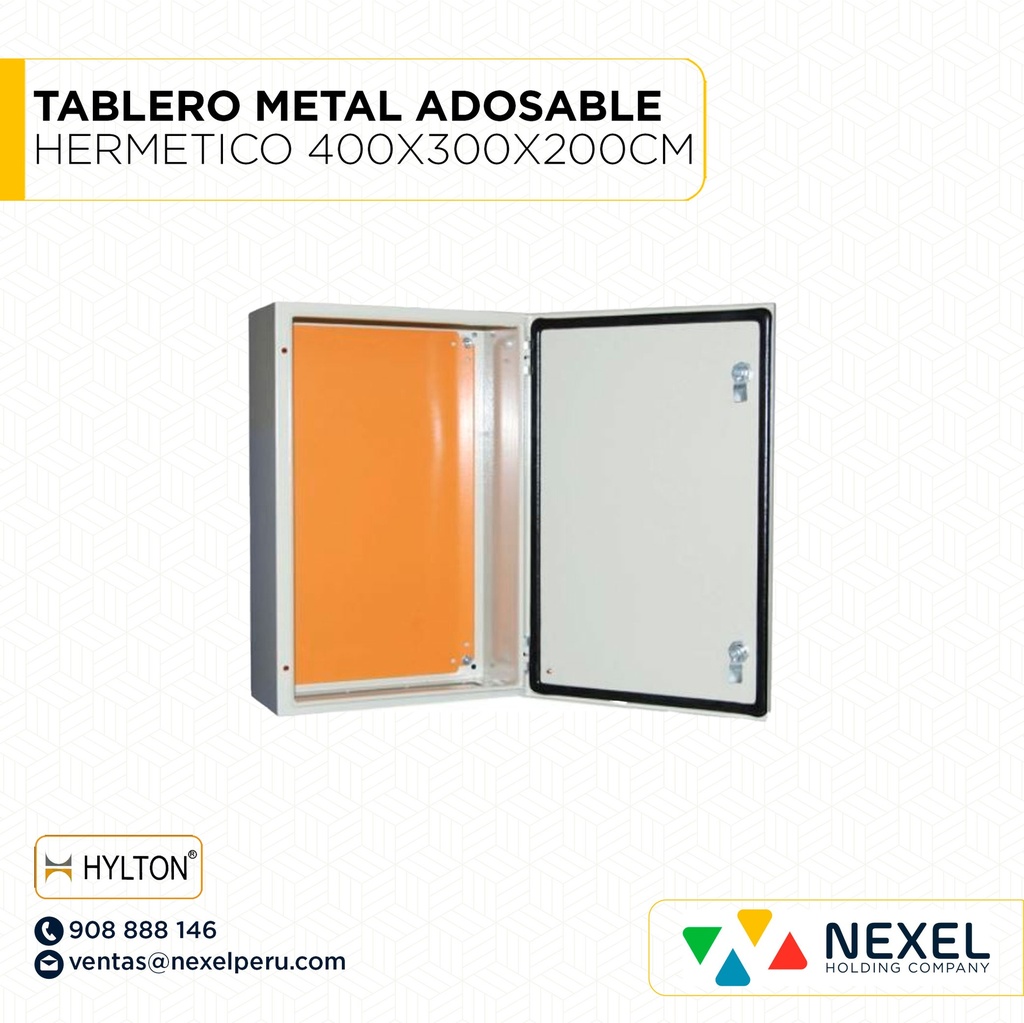 TABLERO METAL ADOSABLE HERMETICO 400X300X200CM IP65 C/NARANJA HYLTON