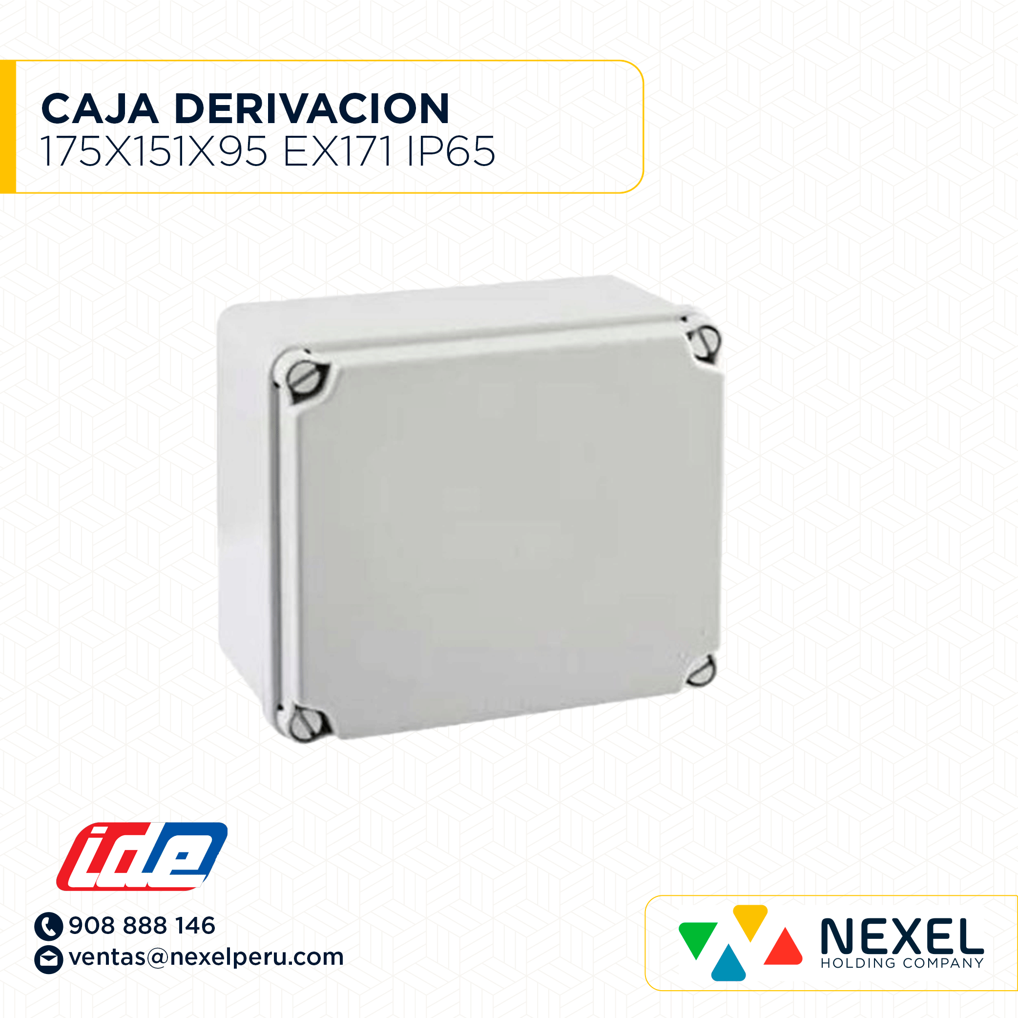 CAJAS DE DERIVACIÓN 155x179x100MM (EX171) IP65 IK07 IDE