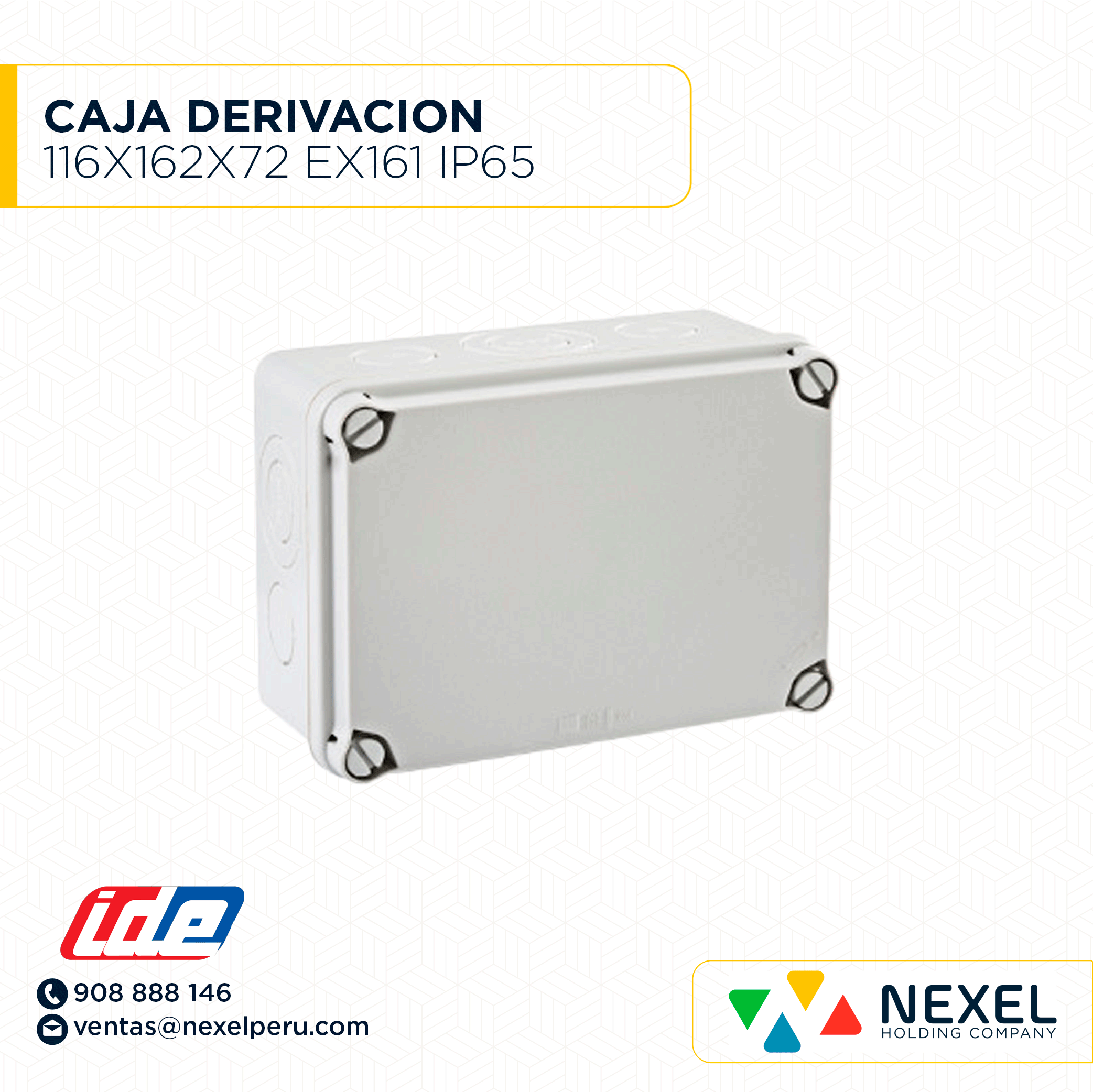 CAJA DERIVACION 116X162X72 (EX161) IP65 IDE