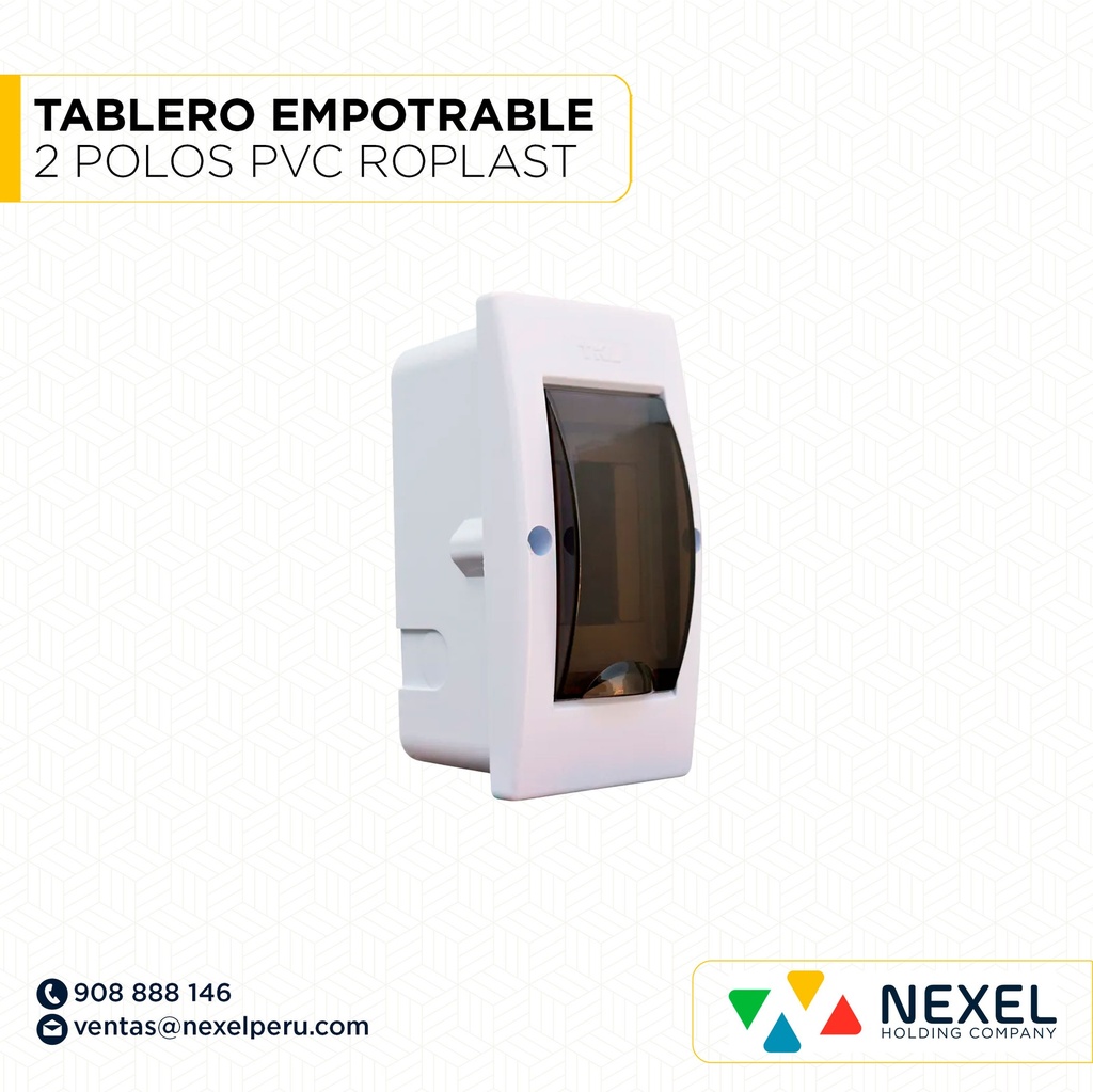 TABLERO EMPOTRABLE 2 POLOS PVC ROPLAST