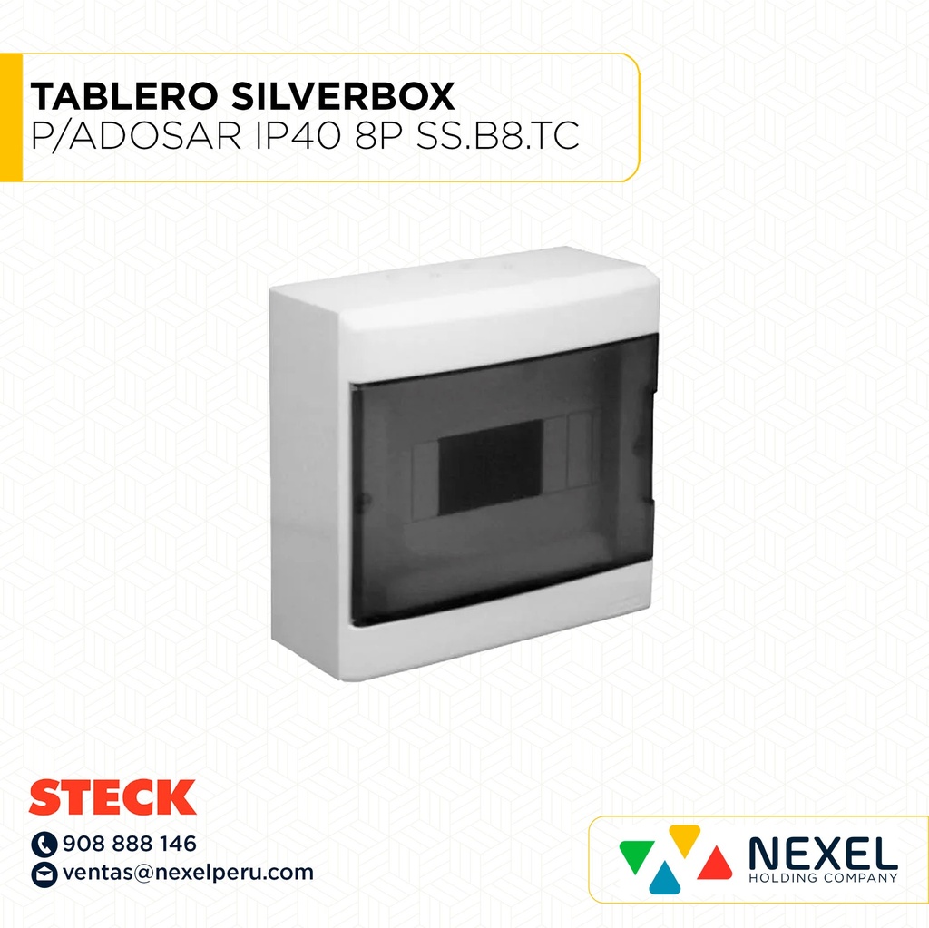 TABLERO SILVERBOX P/ADOSAR IP40 8 POLOS. / SS.B8.TC STECK