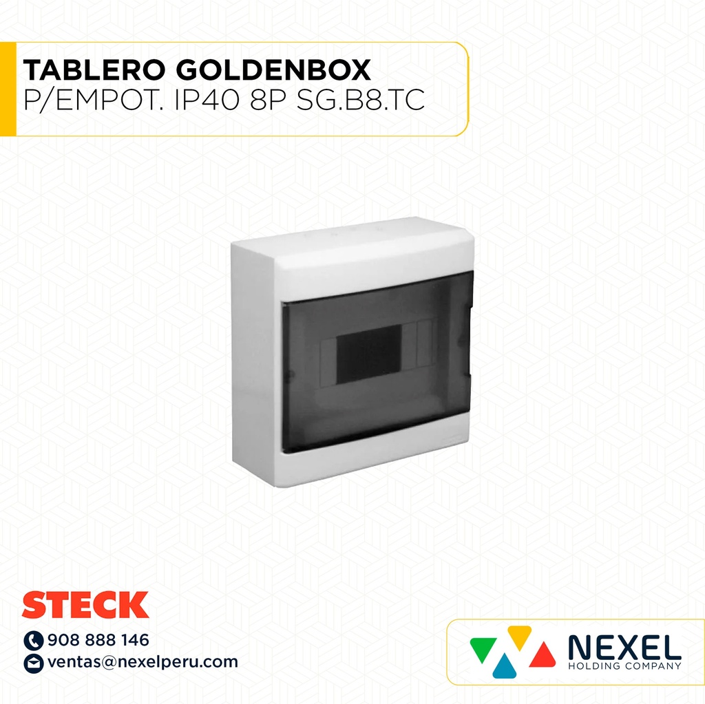 TABLERO GOLDENBOX P/EMPOT. IP40 8 POLOS / SG.B8.TC STECK