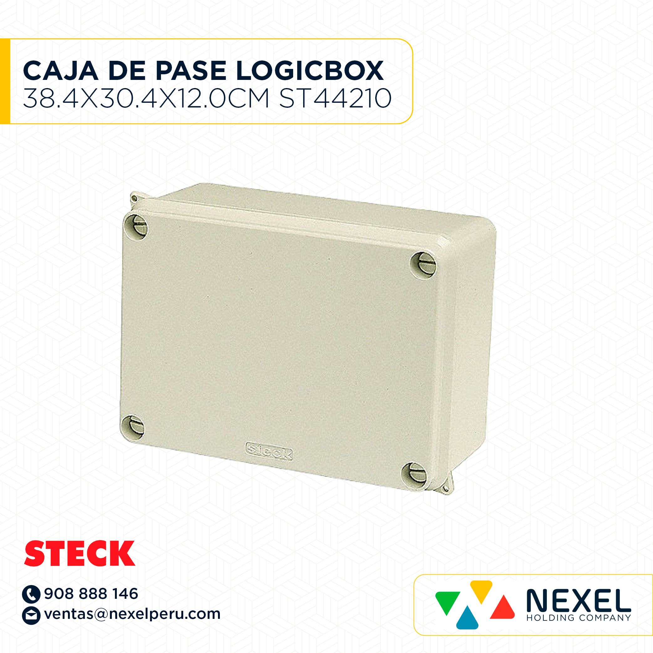 CAJA DE PASE LOGICBOX IP55 38.4 X 30.4 X 12.0 CM / ST44210NBR BLANCA STECK