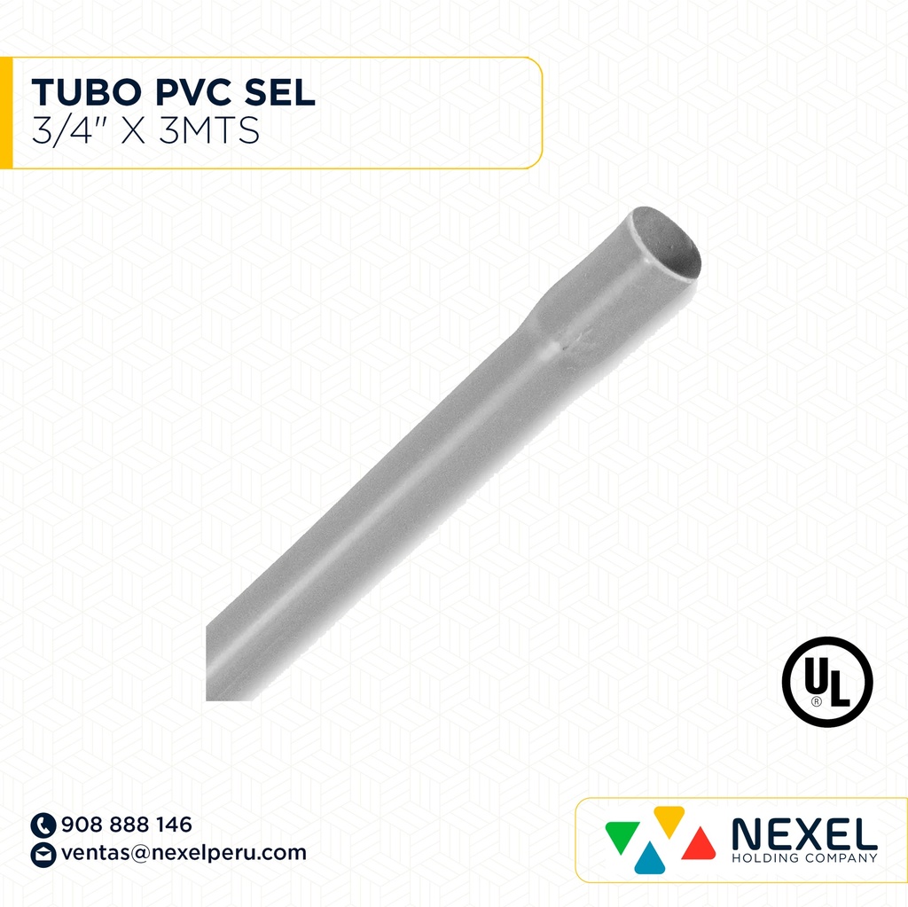 TUBO PVC SEL 3/4" X 3MTS STANDARD (OUTLET)