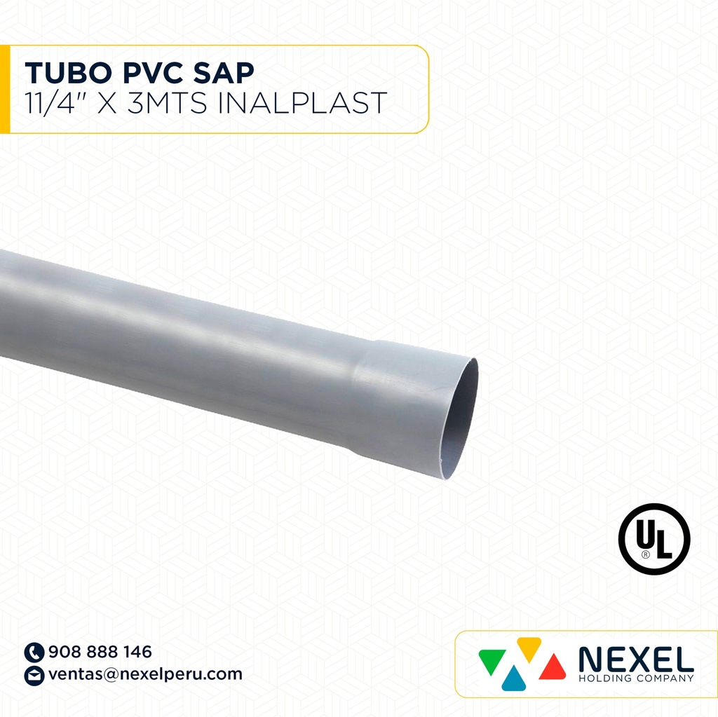 OUT- TUBO PVC SAP 11/4" X 3MTS INALPLAST