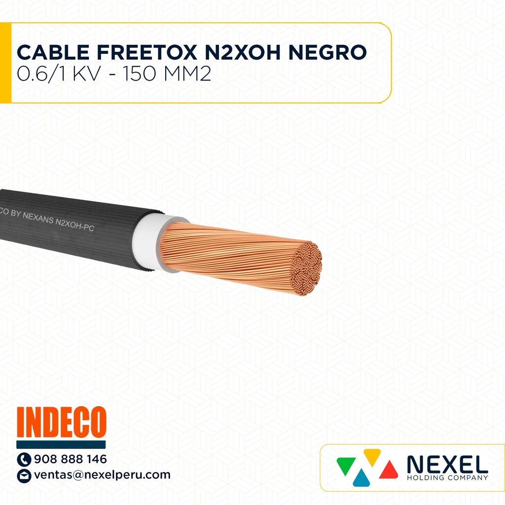 CABLE FREETOX N2XOH 0.6/1 KV - 150 MM2 - NEGRO INDECO