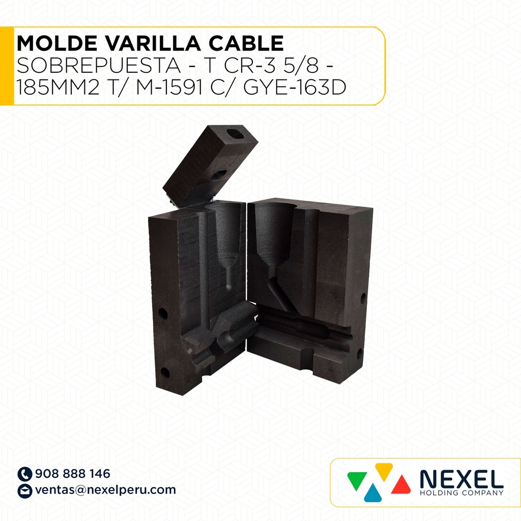 OUT- MOLDE VARILLA CABLE SOBREPUESTA - T (CR-3) (5/8 - 185MM2) T/ M-1591 C/ GYE-163D CART. #250
