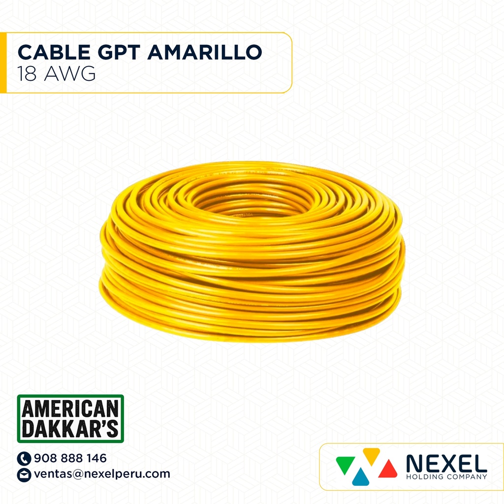 OUT- CABLE GPT 18 AWG AMARILLO AMERIKAN DAKAR´S