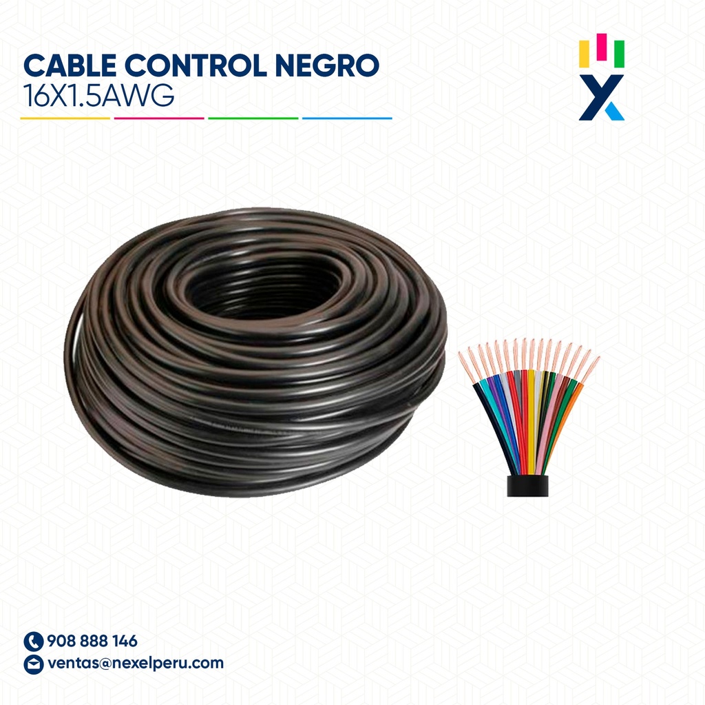 CABLE CONTROL 16X1.5AWG NEGRO STANDARD