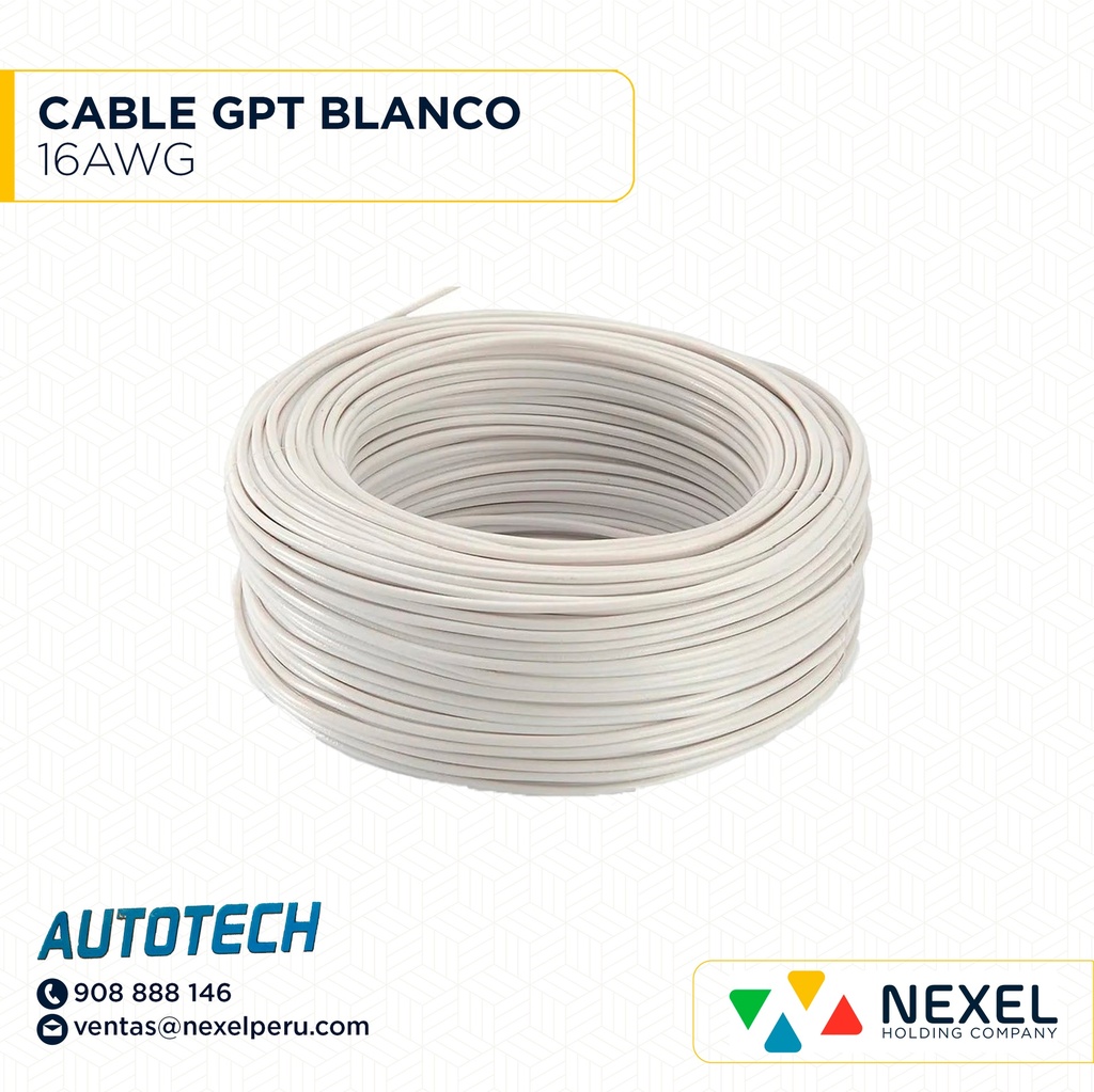 OUT- CABLE GPT 16AWG BLANCO AUTOTECH