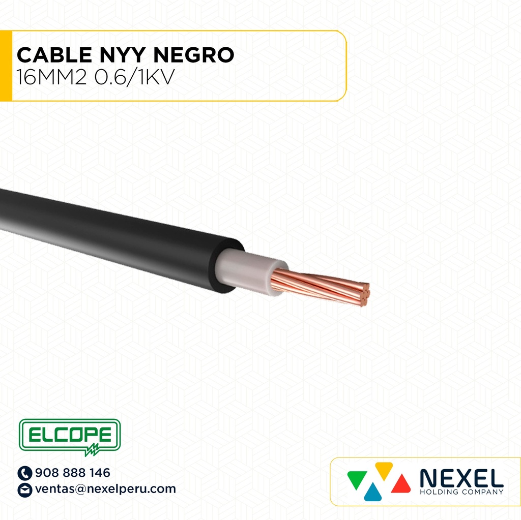 CABLE NYY 16MM2 0.6/1KV NEGRO ELCOPE