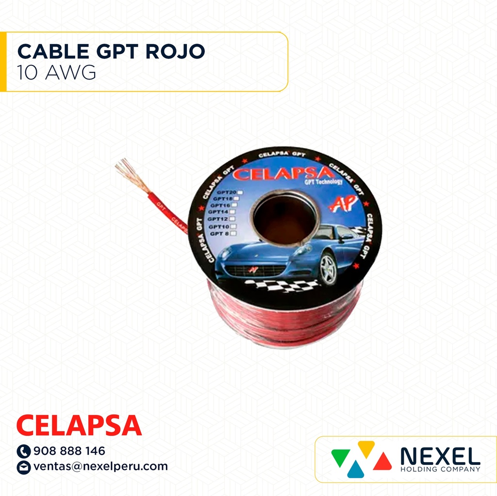 OUT- CABLE GPT 10AWG ROJO CELAPSA