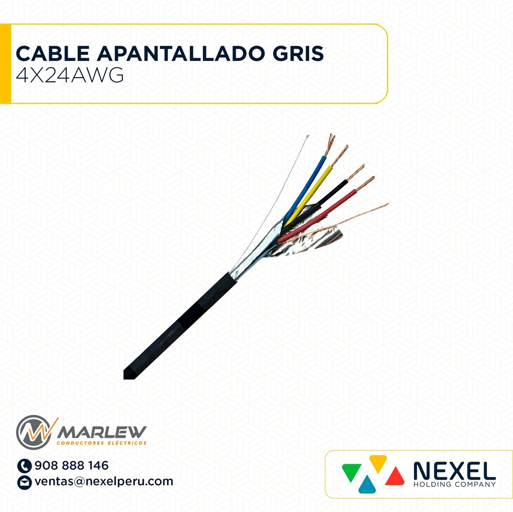 CABLE APANTALLADO 4X24AWG GRIS MARLEW