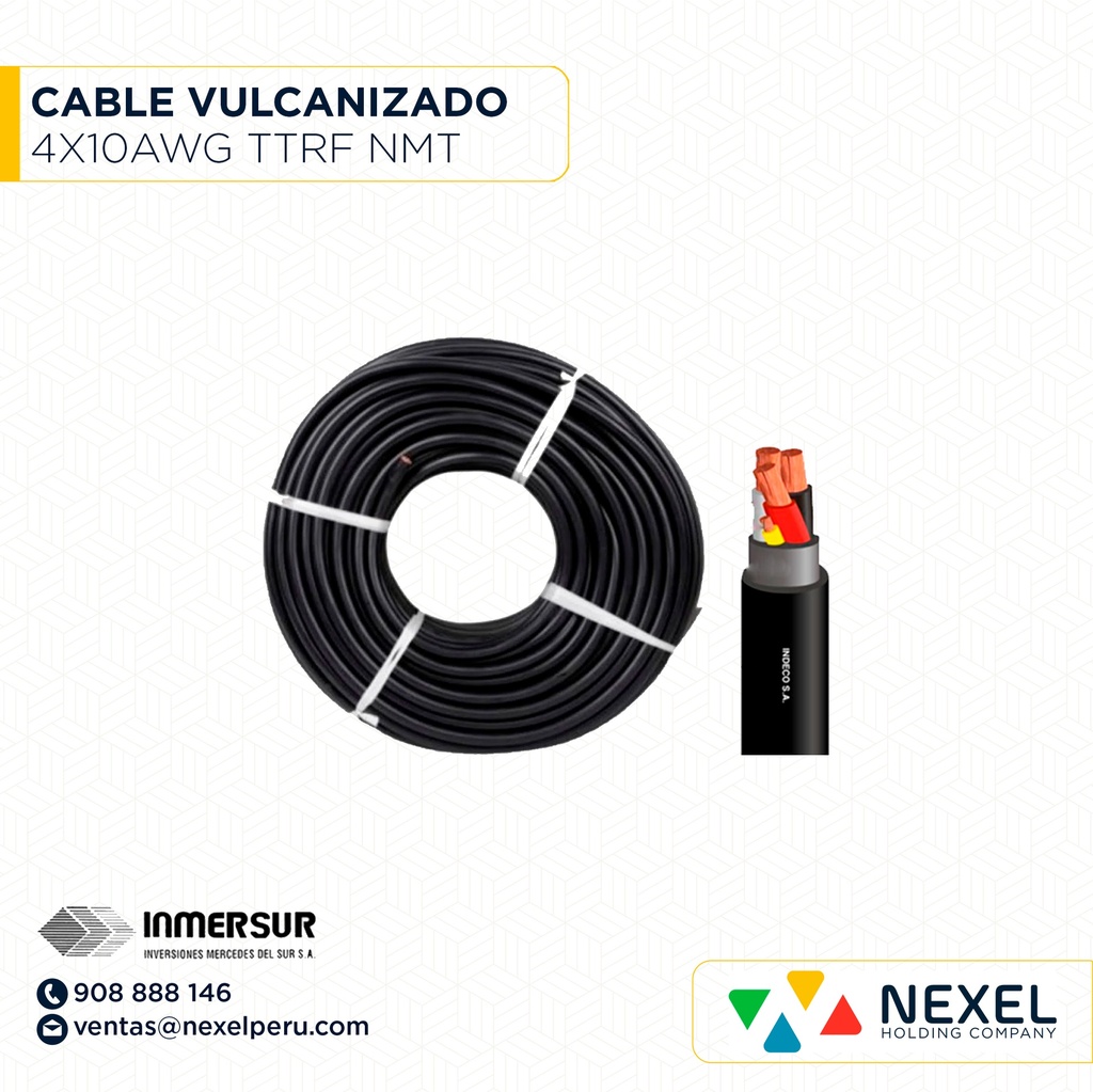 CABLE VULCANIZADO TTRF NMT 4X10AWG NEGRO INMERSUR