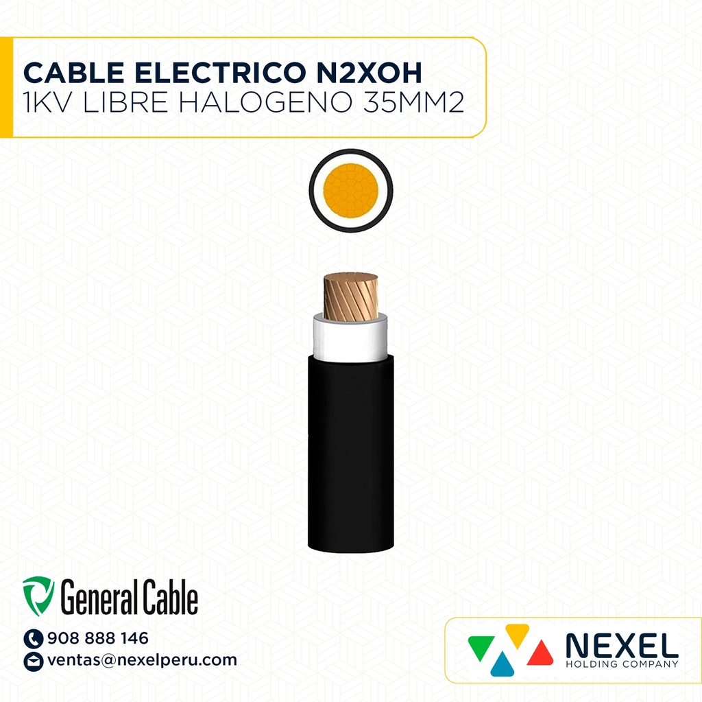 CABLE ELECTRICO N2XOH 1KV LIBRE HALOGENO 35MM2 NEGRO CLASE GENERAL CABLE