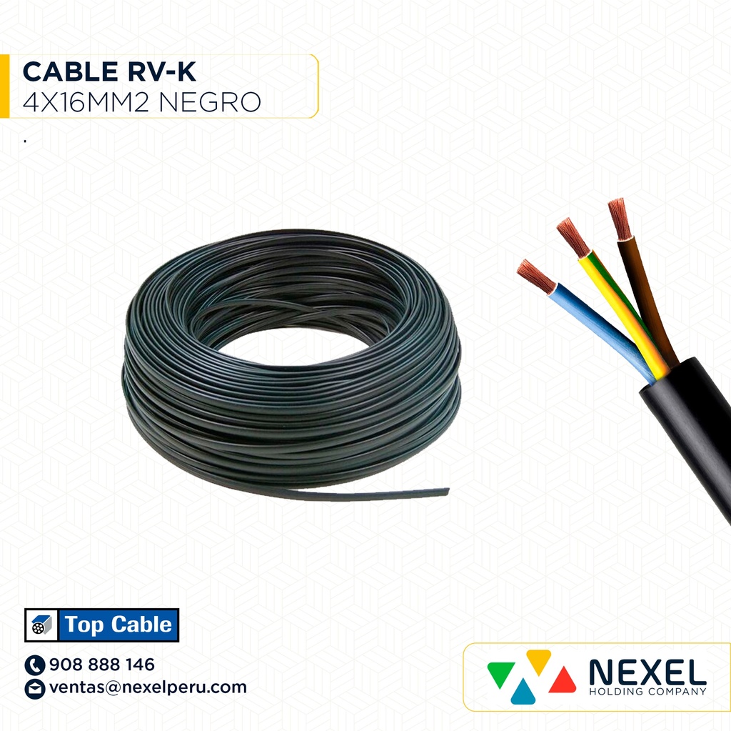 CABLE RVK 4X16MM2 0.6/1KV NEGRO TOP CABLE