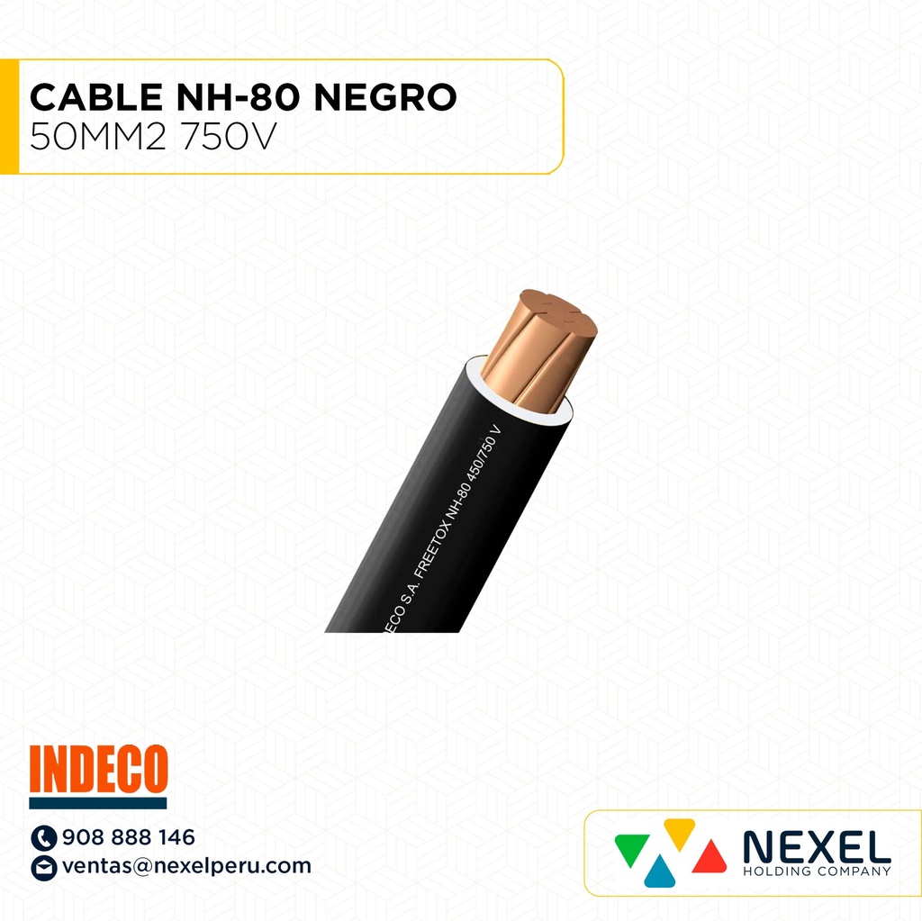 CABLE NH-80 50MM2 750V NEGRO INDECO