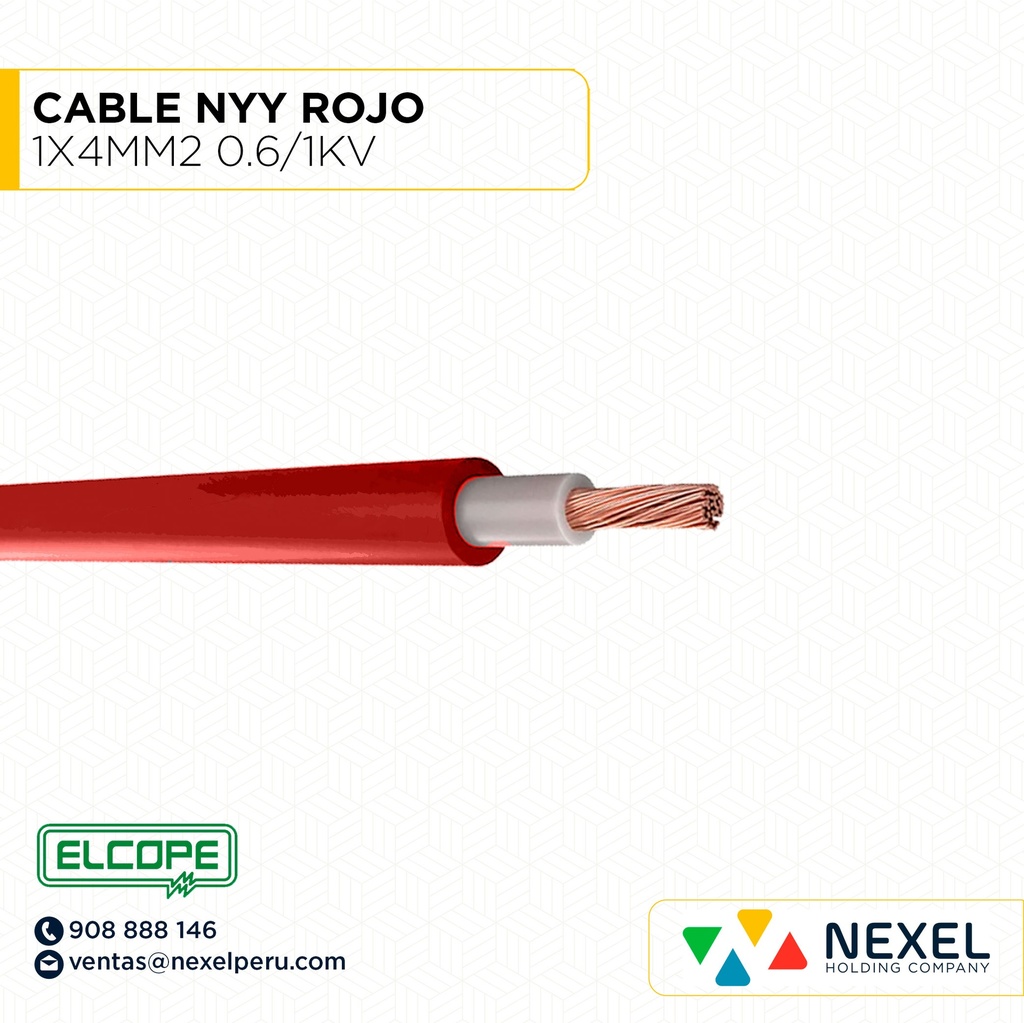 CABLE NYY 1X4MM2 0.6/1KV ROJO ELCOPE