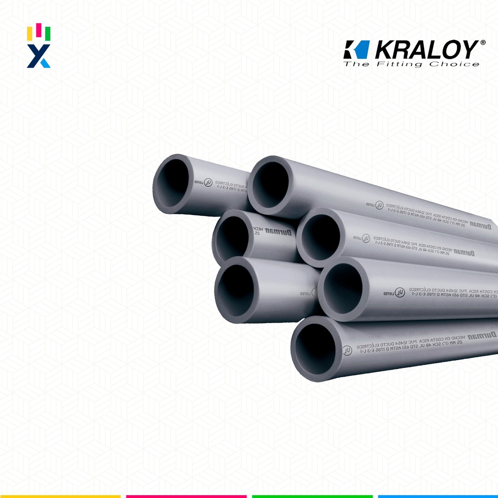 TUBO CONDUIT PVC SCH40 2" (50MM) X 3.05M CC UL651 KRALOY