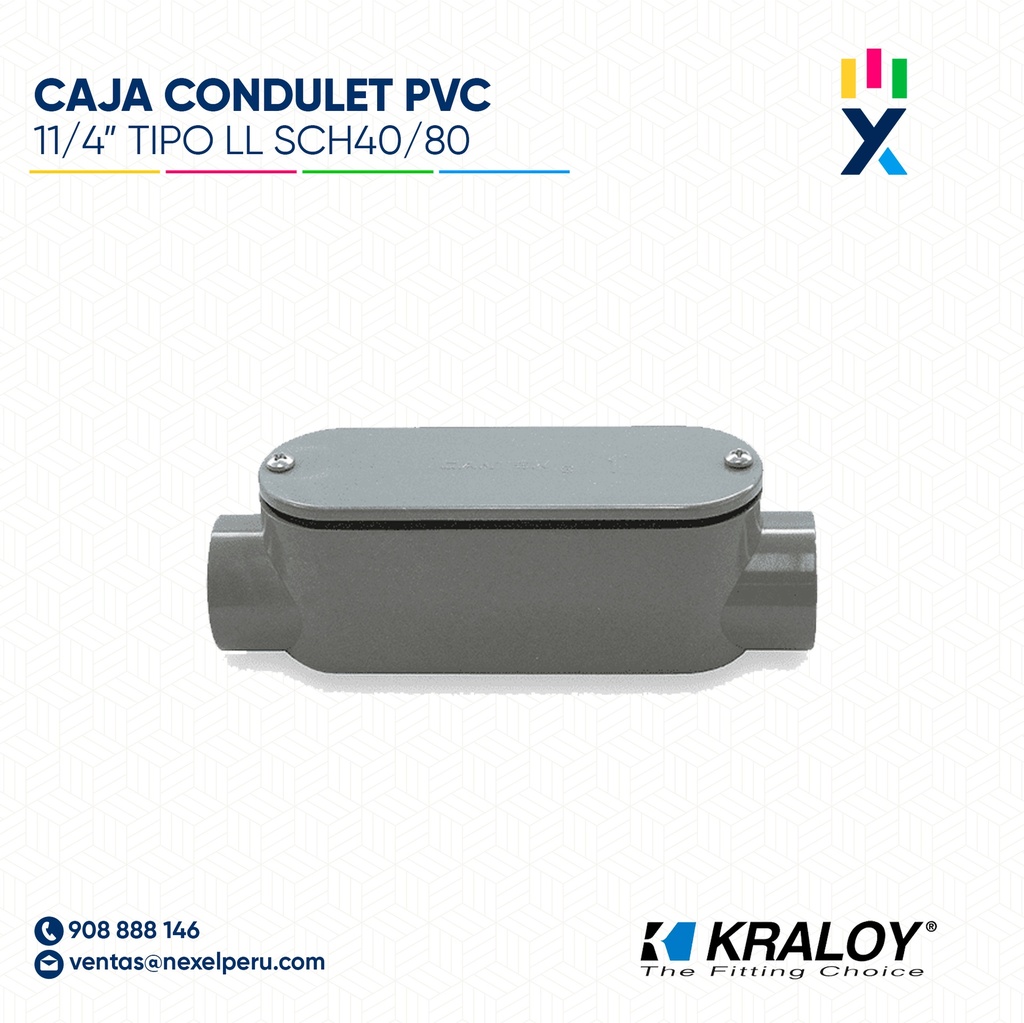 CAJA CONDULET PVC OVALADA TIPO C SCH40/80 11/4" (31MM) UL651 KRALOY