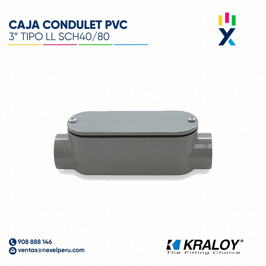 CAJA CONDULET PVC OVALADA TIPO C SCH40/80 3" (75MM) UL651 KRALOY