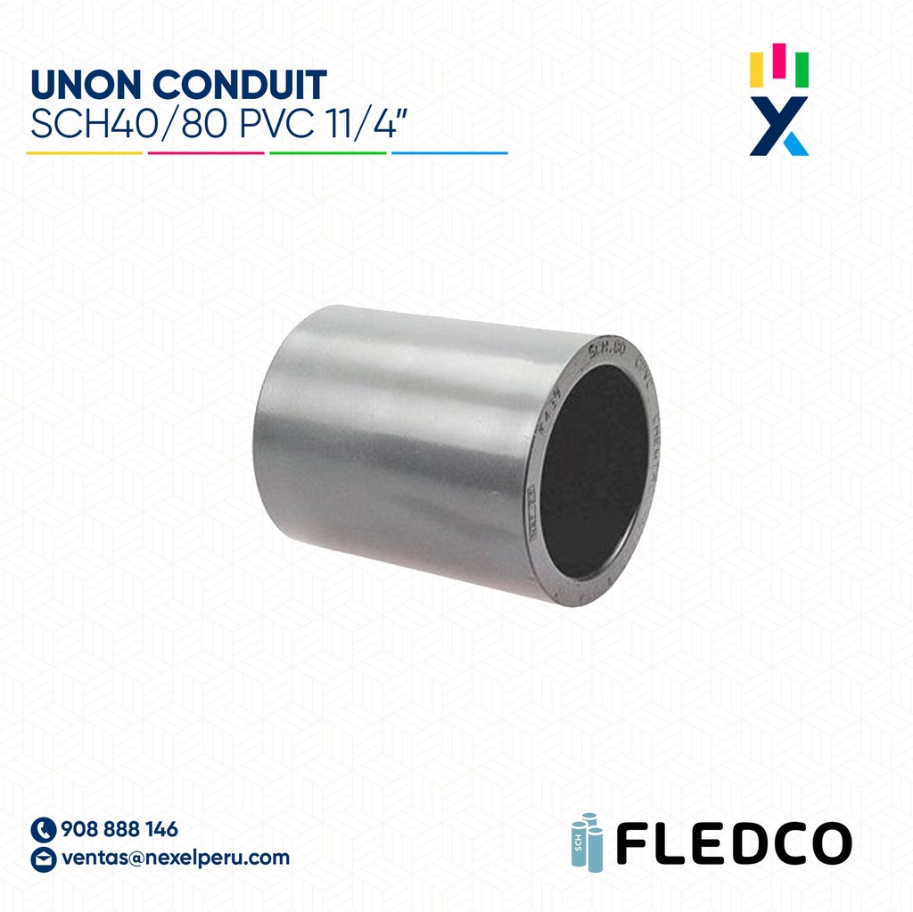 UNION CONDUIT PVC SCH40/80 11/4" FLEDCO