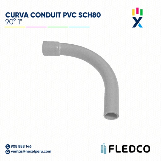 [B743546] CURVA CONDUIT PVC 90° SCH80 1" XTR. BELL FLEDCO