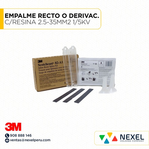 [F443576] EMPALME RECTO O DERIVAC.C/RESINA 2.5-35MM2 1/5KV SCOTCHCAST 82-A1N 3M