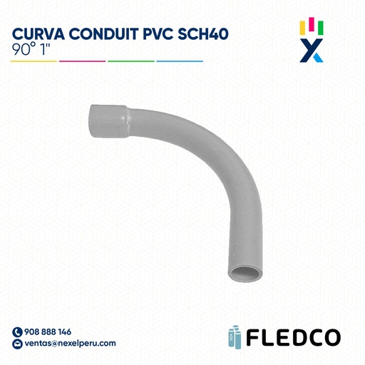 [B743526] CURVA CONDUIT PVC 90° SCH40 1" XTR. BELL FLEDCO
