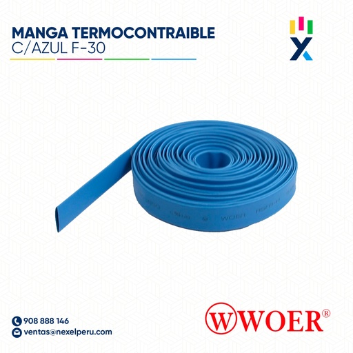 [F72214-2] MANGA TERMOCONTRAIBLE C/AZUL F-30 WOER