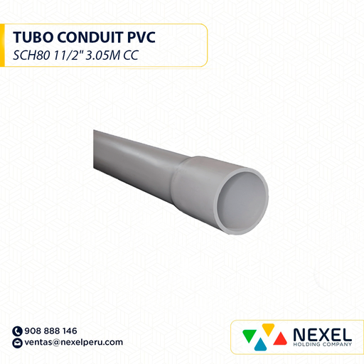 [B743518-1] TUBO CONDUIT PVC SCH80 11/2" 3.05M CC