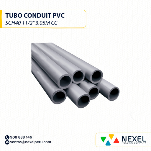 [B743508-1] TUBO CONDUIT PVC SCH40 11/2" 3.05M CC