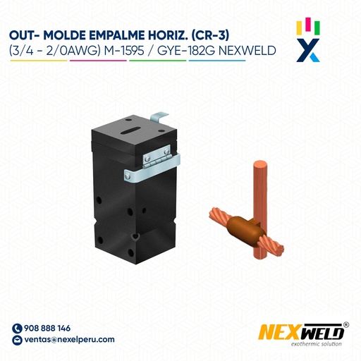 [E16086-O] OUT- MOLDE VARILLA CABLE SOBREPUESTA - T (CR-3) (3/4 - 2/0AWG) T/ M-1595 C/ GYE-182G CART. #115 NEXWELD