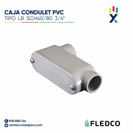 [B743723] CAJA CONDULET PVC OVALADA TIPO LB SCH40/80 3/4" FLEDCO