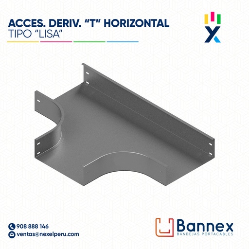 [C144701] ACCES. DERIV. "T" HORIZONTAL  TIPO "LISA" 400x100MM 2MM S/TAPA INC. UNION BANNEX